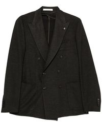 Tagliatore - Double-Breasted Chevron-Weave Blazer - Lyst