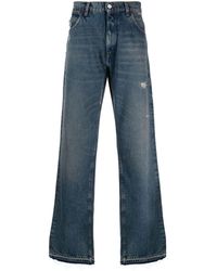 AMISH - Distressed-Effect Straight-Leg Jeans - Lyst