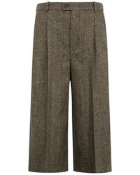 Saint Laurent - Pleated Knee-Length Shorts - Lyst