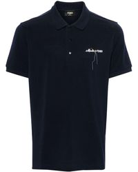 Fendi - Logo-Embroidered Cotton Polo Shirt - Lyst