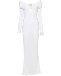Elisabetta Franchi - Off-The-Shoulder Ruched Maxi Dress - Lyst