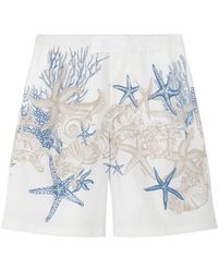 Versace - Barocco Sea-Print Cotton Shorts - Lyst