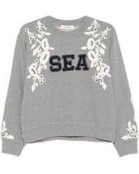 Sea - Floral-Embroidered Sweatshirt - Lyst