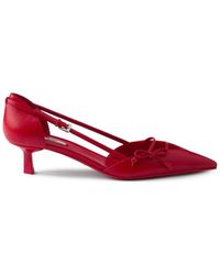 Prada - Open-Side Leather Pumps - Lyst