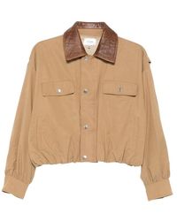 FRAME - Bomber Jacket Camel Leather - Lyst