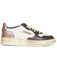 Autry - Perforated-Toe Metallic-Insert Sneakers - Lyst