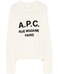 A.P.C. - A. P.C. Alissa Logo-Print Raglan-Sleeve Sweater - Lyst