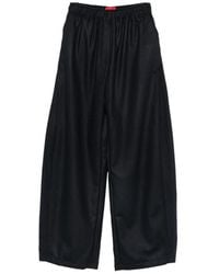 Thelatest - Elasticated-Waistband Wide-Leg Trousers - Lyst