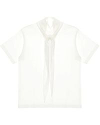 Carven - Scarf-Collar Cotton T-Shirt - Lyst