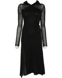 Fendi - Hooded Long-Sleeve Midi Dress - Lyst