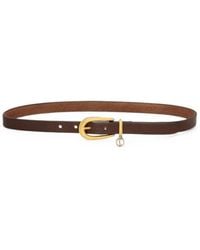Saint Laurent - Cassandre Charm Elongated Buckle Thin Belt - Lyst