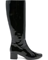 CAREL PARIS - 50Mm Leather Square-Toe Boots - Lyst