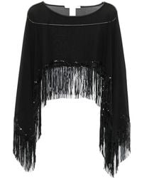 DE SANTIS - Sequin-Embellished Fringed Cape - Lyst