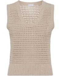 Brunello Cucinelli - Perforated Tank Top - Lyst