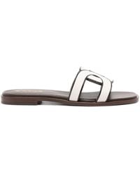 Tod's - Leather Two-Tone Slides - Lyst