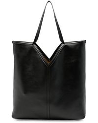 Saint Laurent - V-Cut Leather Tote Bag - Lyst