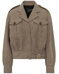 The Seafarer - Houndstooth-Pattern Belted Jacket - Lyst
