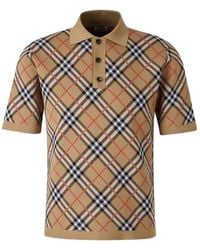 Burberry - Neutrals Polo Shirts - Lyst
