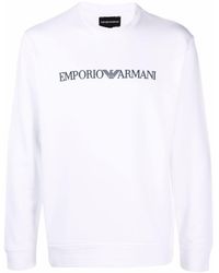 Emporio Armani - Logo-Print Crew-Neck Sweatshirt - Lyst