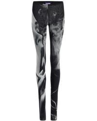 Jean Paul Gaultier - Mesh Flare Pants Printed "Smoking - Lyst