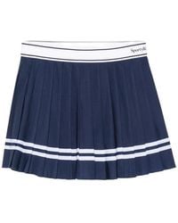 Sporty & Rich - Pleated Striped-Trim Tennis Mini Skirt - Lyst