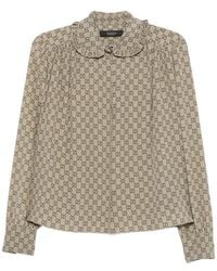 Gucci - Gg Print Silk Shirt - Lyst