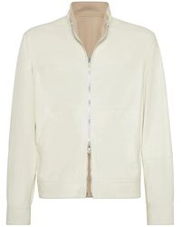 Brunello Cucinelli - Reversible Leather Bomber Jacket - Lyst