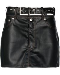 Y. Project - Y-Belt Faux-Leather Mini Skirt - Lyst