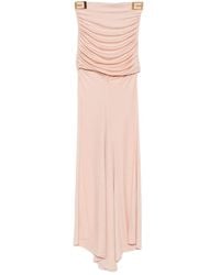 Elisabetta Franchi - Ruched Logo-Plaque Asymmetric Skirt - Lyst