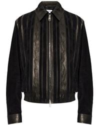 Versace - Greca-Embossed Panelled Jacket - Lyst
