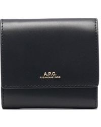 A.P.C. - Trifold Leather Wallet - Lyst