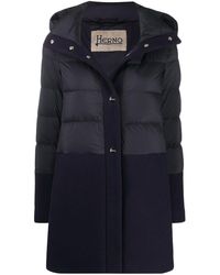 Herno Paneled Padded Coat - Blue
