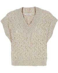 Brunello Cucinelli - Neutrals Tops - Lyst