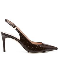 Stuart Weitzman - Croc-Effect Slingback Pumps - Lyst