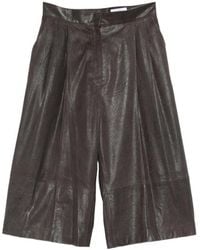 Cassell - Pleated Leather Shorts - Lyst