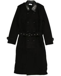 Ernest W. Baker - Leather-Collared Belted Coat - Lyst