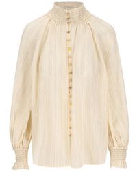 Zimmermann - Aster Metallic-Stripe Shirt - Lyst