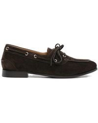 Bally - Plume Lace-Up Suede Loafers - Lyst