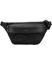 Dolce & Gabbana Leather Trim Sling Bag - Black