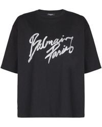 Balmain - Logo Cotton T-Shirt - Lyst