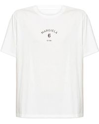 MM6 by Maison Margiela - Logo-Print T-Shirt - Lyst