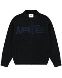 Arte' - Logo-Embroidered Zip-Up Cardigan - Lyst