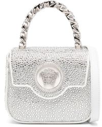 Versace - La Medusa Crystal-embellished Mini Bag - Lyst