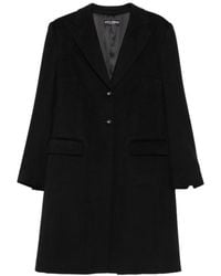 Dolce & Gabbana - Single-Breasted Logo-Plaque Coat - Lyst