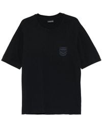 Emporio Armani - Heavy Jersey T-Shirt With Shield Embroidery - Lyst