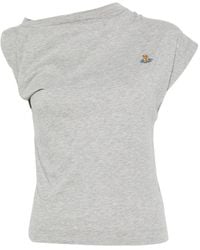 Vivienne Westwood - Hebo Orb-Embroidered Draped-Design T-Shirt - Lyst