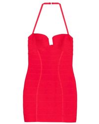 Hervé Léger - Holly Bandage Halterneck Mini Dress - Lyst