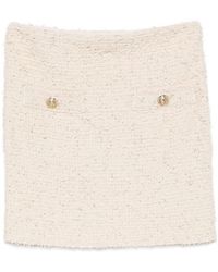 Balmain - Button-Embellished Tweed Mini Skirt - Lyst