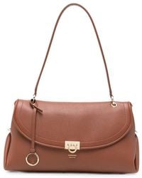 Ferragamo - Gancini Pebbled Leather Tote Bag - Lyst