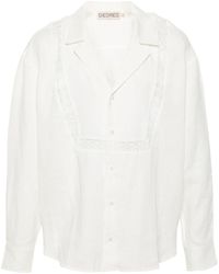 Siedres - Guipure-Lace-Detail Linen Shirt - Lyst
